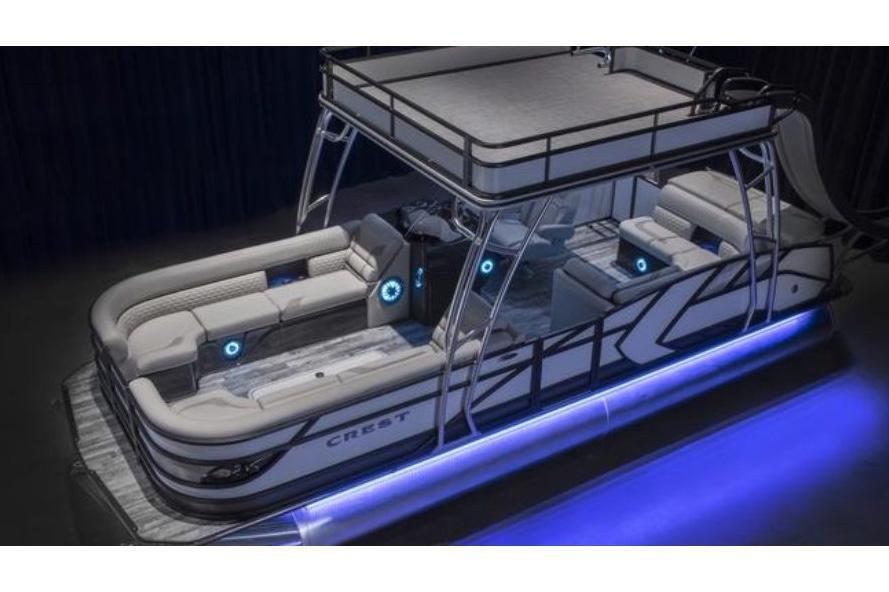 2021 Crest Pontoons Caribbean LX 250L SLIDE Double DECKER For Sale in
